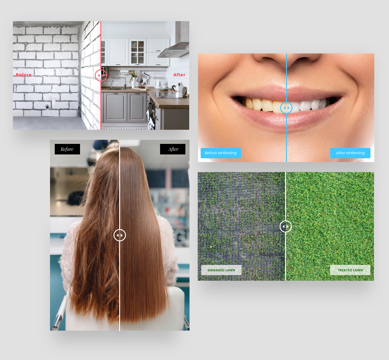 Beispiel für die nebeneinander angezeigten Bilder im Vorher-Nachher-Widget
